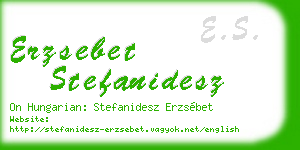 erzsebet stefanidesz business card